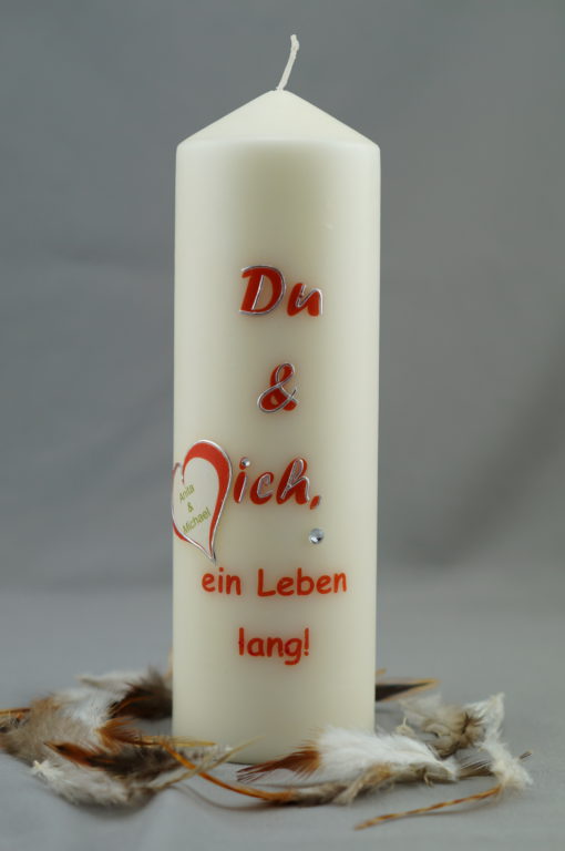 Hochzeitskerze "Du & ich"