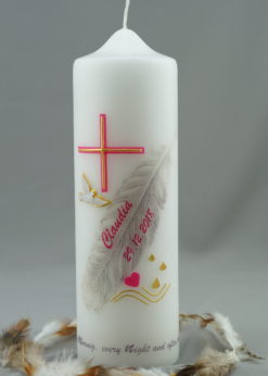 Taufkerze "Feder"